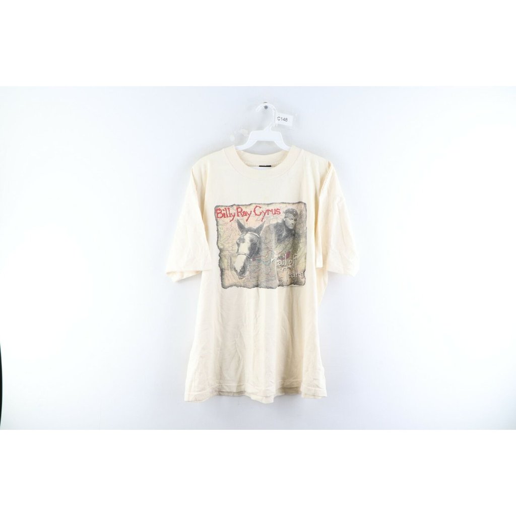 Vintage 90s Xl Billy Ray Cyrus Trail Of Tears Double Sided Country Tour Shirt